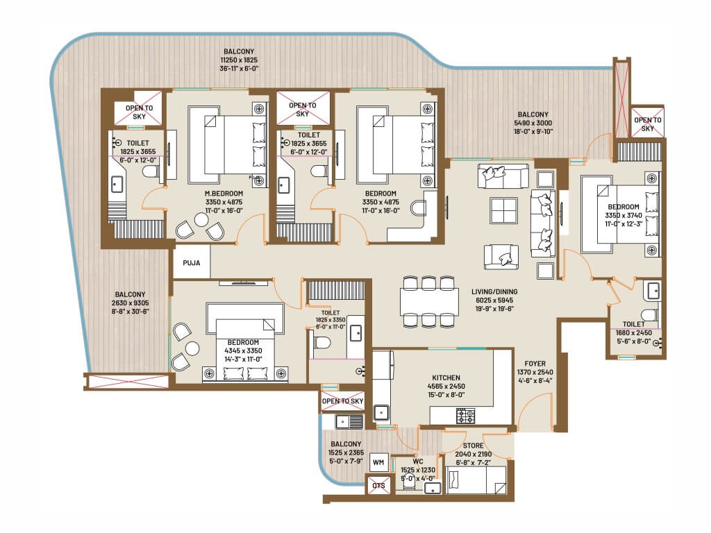 JADE COUNTY 4BHK Floor Plan Type 2
